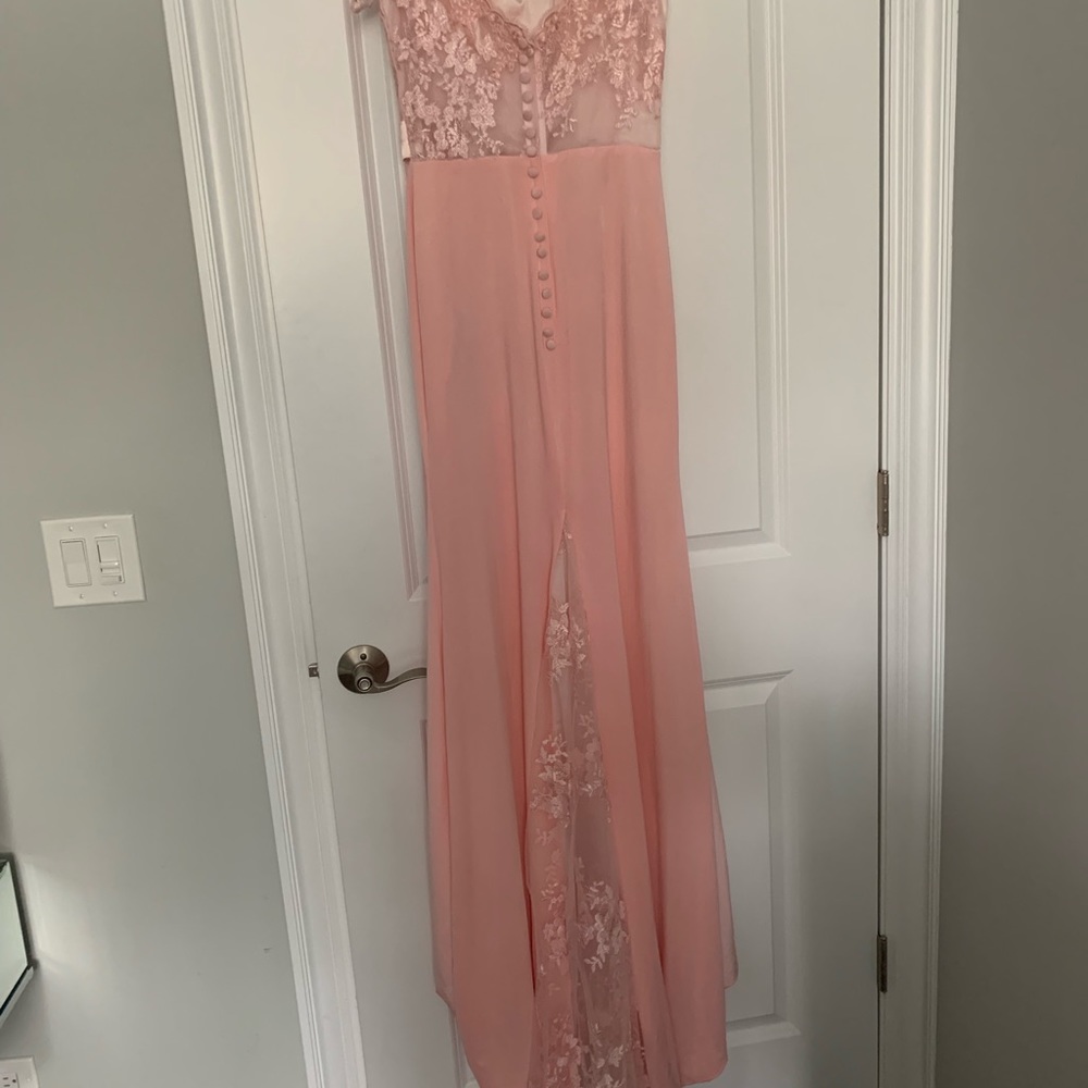 Pink lace gown with tags never been worn